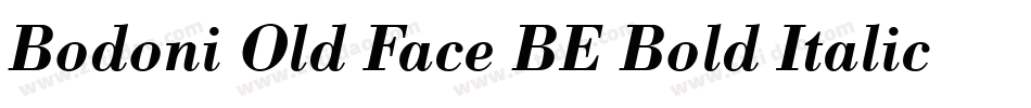 Bodoni Old Face BE Bold Italic Oldstyle Figures字体转换